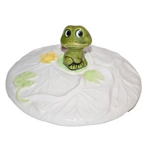 Neil The Frog Sears Roebuck Replacement Canister Lid ONLY Lily Pad Vtg 5"